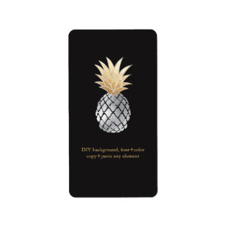 PixDezines Aloha Pineapple Faux Folie Wine Labels