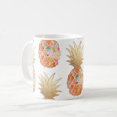 PixDezines Aloha Pineapple+Faux Gold Koffiemok (Voorkant links)