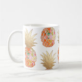 PixDezines Aloha Pineapple+Faux Gold Koffiemok (Links)