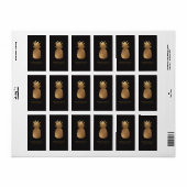 PixDezines Aloha Pineapple Faux Gold Wine Labels (Full Sheet)