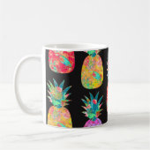 PixDezines Aloha Pineapple+Floral Waterverf Koffiemok (Links)