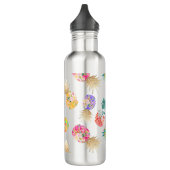 PixDezines Aloha Pineapple+Floral Waterverf Waterfles (Links)