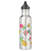 PixDezines Aloha Pineapple+Floral Waterverf Waterfles (Links)