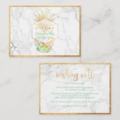 PixDezines Aloha-pineapple/Goud/Marmer/Envelope Informatiekaartje (Voorkant / Achterkant)