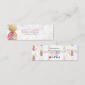 PixDezines ALOHA PINEAPPLE/HOT PINK/FAUX GOLD Contactkaartje (Voorkant / Achterkant)