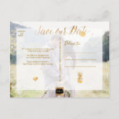 PixDezines Aloha Pineapple/Hot Pink/Save the Date Aankondigingskaart (Achterkant)