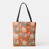PixDezines Aloha Pineapple+Palm Fronds Waterverf Tote Bag (Achterkant)