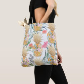 PixDezines Aloha Pineapple+Palm Fronds Waterverf Tote Bag (Dichtbij)