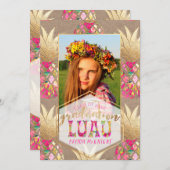 PixDezines Aloha Pineapples, Afstuderen Luau Kaart (Voorkant / Achterkant)