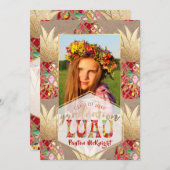 PixDezines Aloha Pineapples, Afstuderen Luau Kaart (Voorkant / Achterkant)