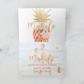 PixDezines Aloha Pineapples/Coral/Mahalo Bedankkaart (Binnen)