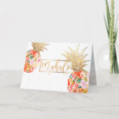 PixDezines Aloha Pineapples/Coral/Mahalo Bedankkaart (Voorkant)