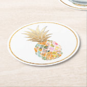 PixDezines Aloha Pineapples/DIY background Ronde Kartonnen Onderzetter (Gebogen)