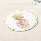 PixDezines Aloha Pineapples/DIY background Ronde Kartonnen Onderzetter (Gebogen)