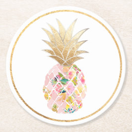 PixDezines Aloha Pineapples/DIY background Ronde Kartonnen Onderzetter