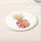 PixDezines Aloha Pineapples/DIY background Ronde Kartonnen Onderzetter (Gebogen)
