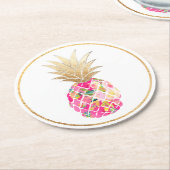 PixDezines Aloha Pineapples/DIY background Ronde Kartonnen Onderzetter (Gebogen)