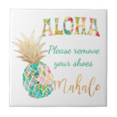 PixDezines Aloha Pineapples/DIY background Tegeltje (Voorkant)