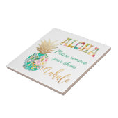 PixDezines Aloha Pineapples/DIY background Tegeltje (Zijkant)