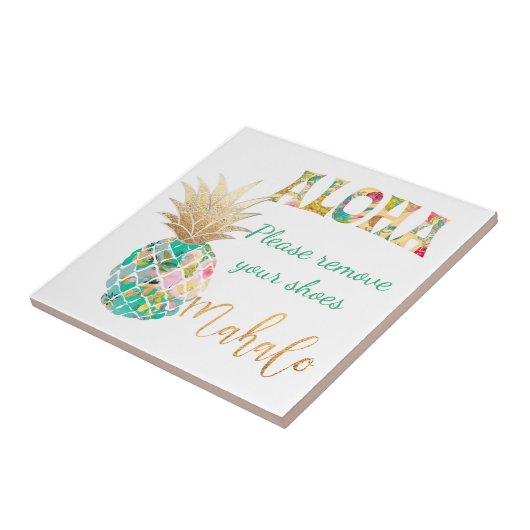 PixDezines Aloha Pineapples/DIY background Tegeltje (Zijkant)