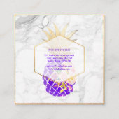PixDezines Aloha Pineapples/Gold/Marble Vierkante Visitekaartje (Achterkant)