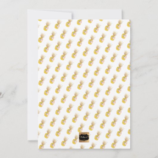 PixDezines Aloha Pineapples/Golden/Afstuderen Luau Kaart (Achterkant)
