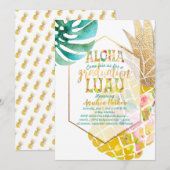 PixDezines Aloha Pineapples/Golden/Afstuderen Luau Kaart (Voorkant / Achterkant)