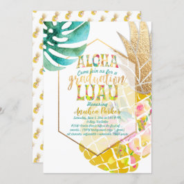 PixDezines Aloha Pineapples/Golden/Afstuderen Luau Kaart