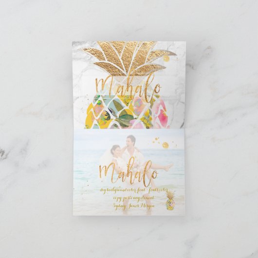 PixDezines Aloha Pineapples/Mahalo Bedankkaart (Binnen)