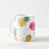 PixDezines Aloha Pineapples Patroon Koffiemok (Voorkant links)