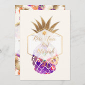 PixDezines Aloha Pineapples/Waterverf/Bat Mitzvah Kaart (Voorkant / Achterkant)