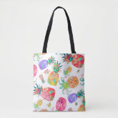 PixDezines Aloha Pineapples Waterverf Tote Bag (Voorkant)