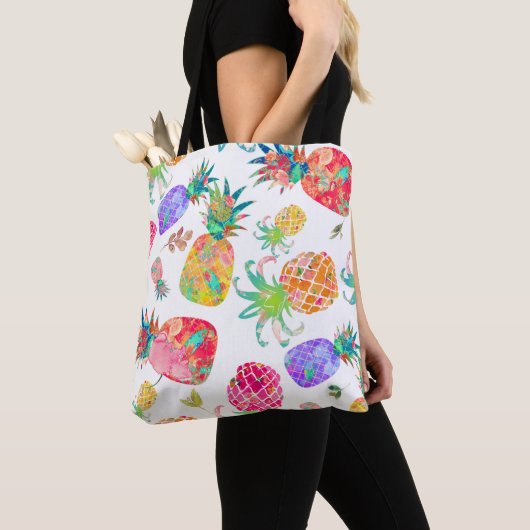 PixDezines Aloha Pineapples Waterverf Tote Bag (Dichtbij)