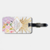 PixDezines Aloha Pineapples+White Marble Bagagelabel (Achterkant horizontaal)