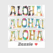 PixDezines Aloha, Zwart, Blauwgroen en Rood Sticker (Vel)