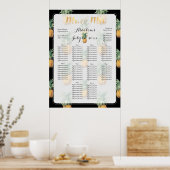 PixDezines anananas Seating Chart/DIY background Poster (Keuken)