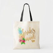 PixDezines Ananas Bruidsmeisje/Faux Gold Script Tote Bag (Voorkant)