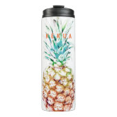 PixDezines Ananas/DIY Achtergrondkleur Thermosbeker (Voorkant)