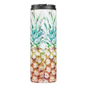 PixDezines Ananas/DIY Achtergrondkleur Thermosbeker (Achterkant)