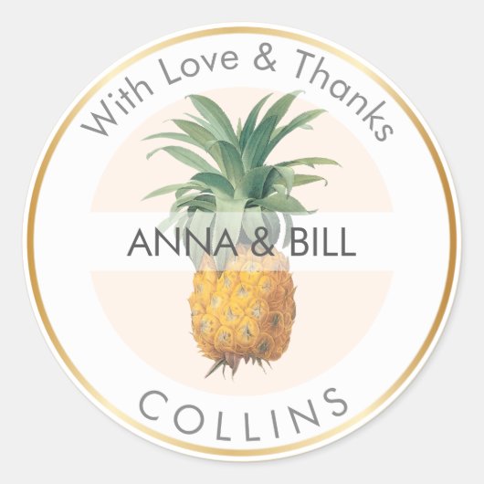PixDezines  ananas/DIY Bedankt Ronde Sticker (Voorkant)