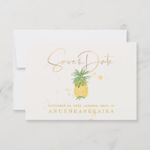 PixDezines ananas/Faux Gold Script Save The Date