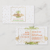 PixDezines Ananas/Faux Gold Specks Visitekaartje (Voorkant / Achterkant)