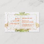 PixDezines Ananas/Faux Gold Specks Visitekaartje (Achterkant)