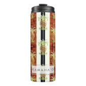 PixDezines Ananas Faux Koa Hout Longboard Thermosbeker (Voorkant)