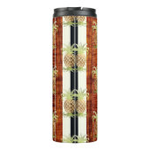 PixDezines Ananas Faux Koa Hout Longboard Thermosbeker (Achterkant)