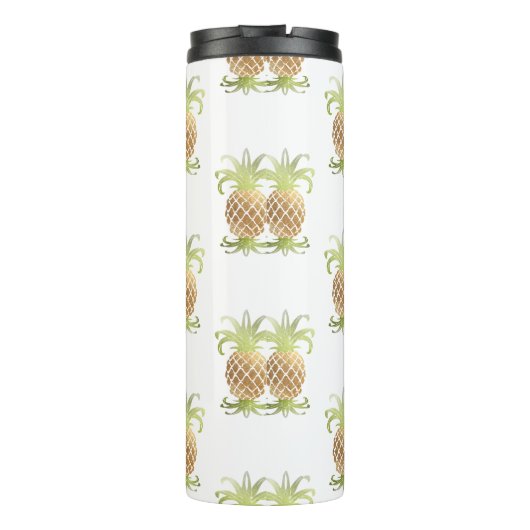 PixDezines Ananas/Faux Metallic Gold Thermosbeker (Achterkant)