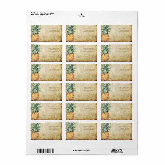 PixDezines  ananas/Faux Parchment Etiket (Full Sheet)