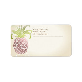 PixDezines ananas/Faux Roos Gold Etiket