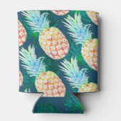 PixDezines Ananas+Monstera Waterverf Blikjeskoeler (Achterkant)