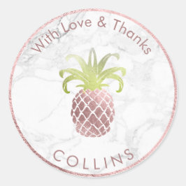 PixDezines Ananas Nep Rose Goud/DIY Bedankt Ronde Sticker